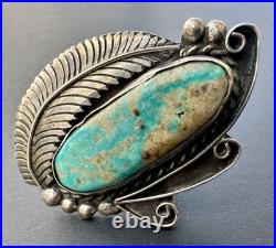 HUGE! 58mm Vintage Navajo Turquoise Sterling Silver Ring Size 8.25 #310