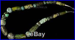 HUGE MASSIVE Vintage Navajo Spiderweb Green Turquoise Beads Sterling Necklace