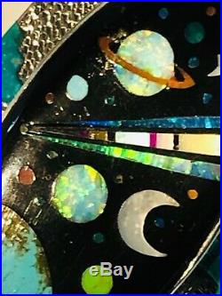 HUGE NASA Vintage David Freeland Outer Space Sterling Pendant Opal Turquoise