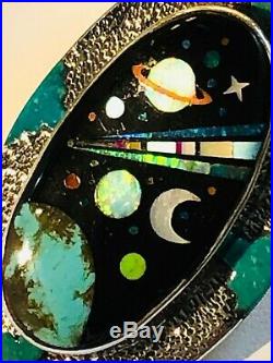 HUGE NASA Vintage David Freeland Outer Space Sterling Pendant Opal Turquoise