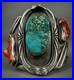 HUGE Vintage OLD Navajo Sterling Silver Turquoise & Coral Branch Cuff Bracelet