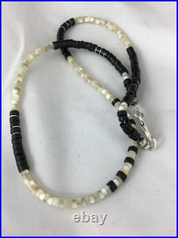 Handmade Native American Black Onyx Sterling Silver Men's Necklace 10052