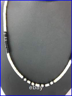 Handmade Native American Black Onyx Sterling Silver Men's Necklace 10052