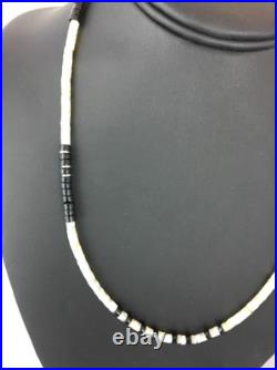 Handmade Native American Black Onyx Sterling Silver Men's Necklace 10052
