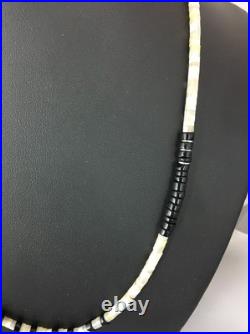 Handmade Native American Black Onyx Sterling Silver Men's Necklace 10052