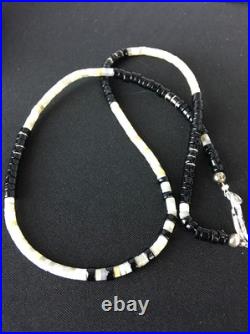 Handmade Native American Black Onyx Sterling Silver Men's Necklace 10052