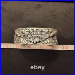 Harley Davidson Cuff Bracelet 925 Sterling Silver Vintage Custom Native American