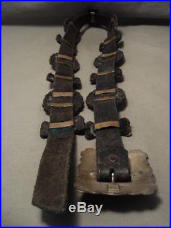 Heavy And Hand Wrought Vintage Navajo Sterling Silver Concho Belt