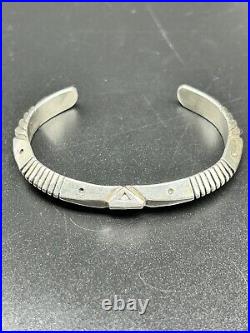 Heavy Vintage Navajo Native American Sterling Silver Cuff Bracelet 32 grams
