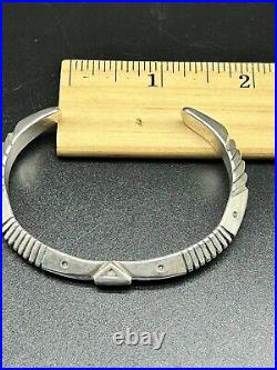 Heavy Vintage Navajo Native American Sterling Silver Cuff Bracelet 32 grams