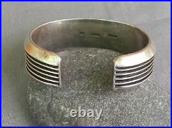 Heavy Vintage Navajo Signed Sterling Silver Cuff Bracelet 70.3 Grams SM Med Wmns