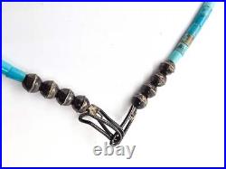 Heishi Turquoise graduated sterling silver bench bead Native American vintage ne