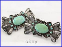 Historic Native American Vintage Sterling Silver Turquoise Hair Accessory