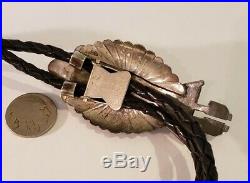 Huge Exceptional Vintage Native American Sterling Silver Signed Kachina Bolo