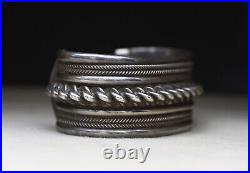 Huge & Heavy Vintage Native American Navajo Sterling Silver Cuff Bracelet