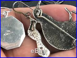 Huge Lot Vintage Native American Sterling Silver Turquoise Earring Ring Bracelet
