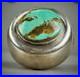 Huge Vintage NAVAJO Sterling Silver Turquoise Dome Ring UNIQUE Button Design