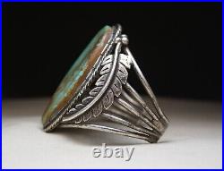 Huge Vintage Native American Navajo Turquoise Sterling Silver Cuff Bracelet