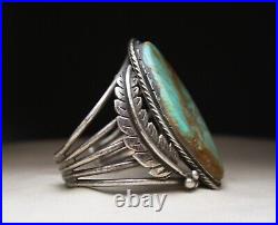 Huge Vintage Native American Navajo Turquoise Sterling Silver Cuff Bracelet