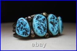 Huge Vintage Native American Navajo Turquoise Sterling Silver Cuff Bracelet