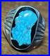 Huge Vintage Native American Sterling Silver Turquoise Mens Ring Size 11