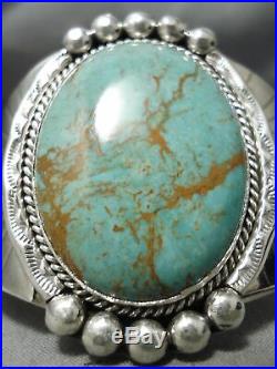 Huge Vintage Navajo Royston Turquoise Big Flank Sterling Silver Bracelet