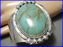 Huge Vintage Navajo Royston Turquoise Big Flank Sterling Silver Bracelet