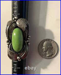 Huge Vintage Signed Navajo Sterling, Silver And Turquoise Ring