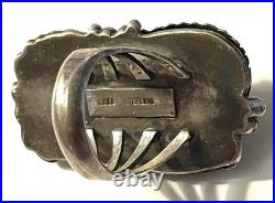 Huge Vintage Signed Navajo Sterling, Silver And Turquoise Ring