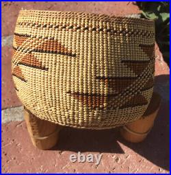Hupa / Yurok native american basket vintage antique pristine 3 H 4 W