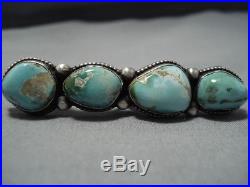 Important Double Finger Royston Turquoise Sterling Silver Vintage Navajo Ring