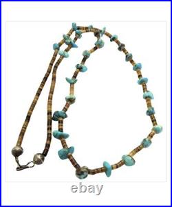 Important Rare Deposit Morenci Turquoise Vintage Navajo Heishi Necklace