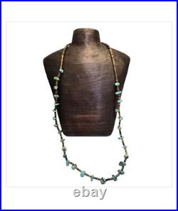 Important Rare Deposit Morenci Turquoise Vintage Navajo Heishi Necklace