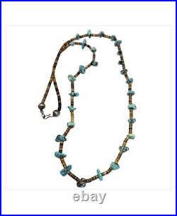 Important Rare Deposit Morenci Turquoise Vintage Navajo Heishi Necklace