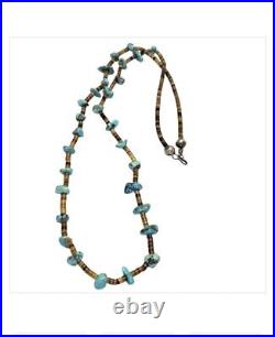 Important Rare Deposit Morenci Turquoise Vintage Navajo Heishi Necklace