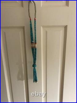 Important Vintage Native American Turquoise & Shell Jacla Necklace