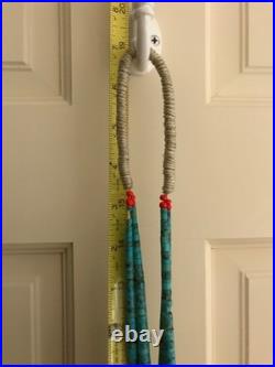 Important Vintage Native American Turquoise & Shell Jacla Necklace