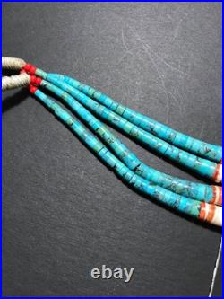 Important Vintage Native American Turquoise & Shell Jacla Necklace
