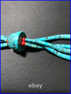 Important Vintage Native American Turquoise & Shell Jacla Necklace