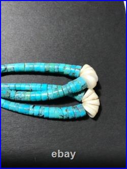 Important Vintage Native American Turquoise & Shell Jacla Necklace
