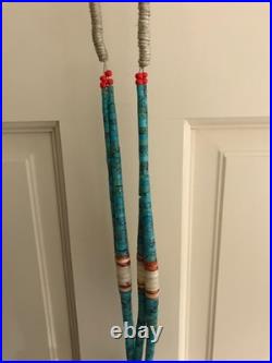 Important Vintage Native American Turquoise & Shell Jacla Necklace