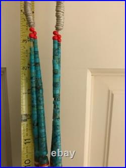 Important Vintage Native American Turquoise & Shell Jacla Necklace Important Vintage Native American Turquoise & Shell Jacla Necklace