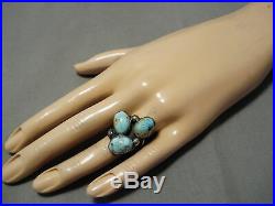 Important Vintage Navajo Dry Creek Turquoise Sterling Silver Ring Old