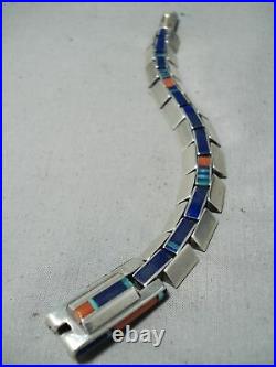Important Vintage Navajo Jimmie King Jr Turquoise Sterling Silver Bracelet