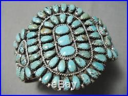 Important Vintage Navajo Larry Moses Begay Turquoise Sterling Silver Bracelet