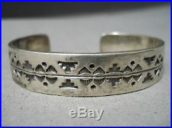 Impressive Vintage Navajo Sterling Silver Bracelet Old