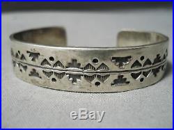 Impressive Vintage Navajo Sterling Silver Bracelet Old