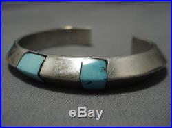 Impressive Vintage Navajo Turquoise Sterling Silver Bracelet Cuff
