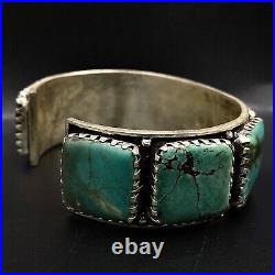 Incomparable Vintage Native American Turquoise Mountain Silver Bracelet