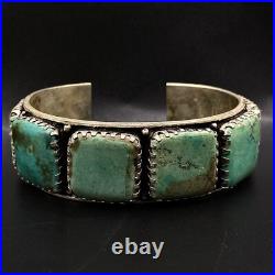 Incomparable Vintage Native American Turquoise Mountain Silver Bracelet